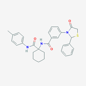 N-{1-[(4-methylphenyl)carbamoyl]cyclohexyl}-3-(4-oxo-2-phenyl-1,3-thiazolidin-3-yl)benzamide