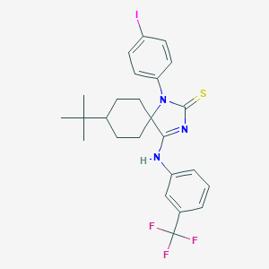 8-Tert-butyl-1-(4-iodophenyl)-4-{[3-(trifluoromethyl)phenyl]imino}-1,3-diazaspiro[4.5]decane-2-thione