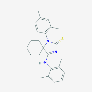 molecular formula C24H29N3S B396941 1-(2,4-Dimethylphenyl)-4-[(2,6-dimethylphenyl)imino]-1,3-diazaspiro[4.5]decane-2-thione 