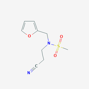 molecular formula C9H12N2O3S B3969442 N-(2-CYANOETHYL)-N-[(FURAN-2-YL)METHYL]METHANESULFONAMIDE 