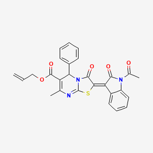 prop-2-enyl (2E)-2-(1-acetyl-2-oxoindol-3-ylidene)-7-methyl-3-oxo-5-phenyl-5H-[1,3]thiazolo[3,2-a]pyrimidine-6-carboxylate