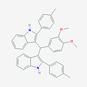 molecular formula C39H34N2O2 B396946 3-{(3,4-dimethoxyphenyl)[2-(4-methylphenyl)-1H-indol-3-yl]methyl}-2-(4-methylphenyl)-1H-indole 