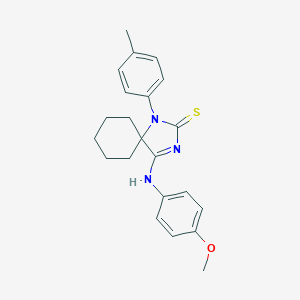 molecular formula C22H25N3OS B396947 4-[(4-Methoxyphenyl)imino]-1-(4-methylphenyl)-1,3-diazaspiro[4.5]decane-2-thione 