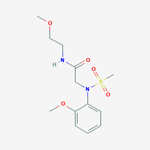 molecular formula C13H20N2O5S B3969491 N~1~-(2-methoxyethyl)-N~2~-(2-methoxyphenyl)-N~2~-(methylsulfonyl)glycinamide 