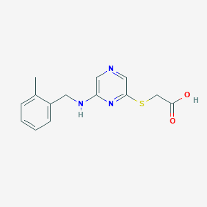 molecular formula C14H15N3O2S B3969498 ({6-[(2-methylbenzyl)amino]-2-pyrazinyl}thio)acetic acid 