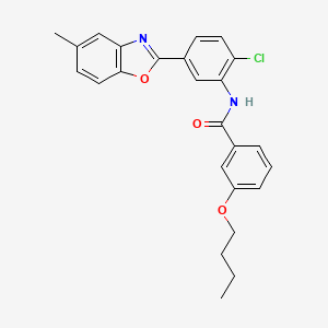 molecular formula C25H23ClN2O3 B3969501 3-butoxy-N-[2-chloro-5-(5-methyl-1,3-benzoxazol-2-yl)phenyl]benzamide 