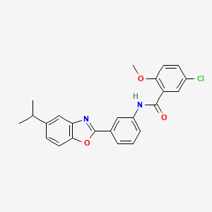 molecular formula C24H21ClN2O3 B3969530 5-chloro-2-methoxy-N-{3-[5-(propan-2-yl)-1,3-benzoxazol-2-yl]phenyl}benzamide 