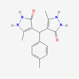 molecular formula C16H18N4O2 B3969536 4,4'-[(4-methylphenyl)methylene]bis(3-methyl-1H-pyrazol-5-ol) 