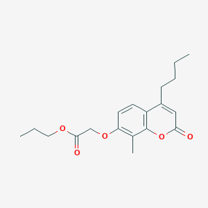 molecular formula C19H24O5 B3969549 PROPYL 2-[(4-BUTYL-8-METHYL-2-OXO-2H-CHROMEN-7-YL)OXY]ACETATE 