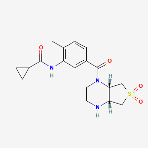 N-[5-[(4aS,7aR)-6,6-dioxo-2,3,4a,5,7,7a-hexahydro-1H-thieno[3,4-b]pyrazine-4-carbonyl]-2-methylphenyl]cyclopropanecarboxamide