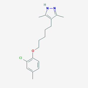 molecular formula C17H23ClN2O B396959 2-chloro-4-methylphenyl 5-(3,5-dimethyl-1H-pyrazol-4-yl)pentyl ether 