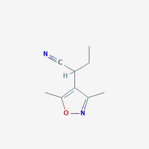 molecular formula C9H12N2O B039696 2-(3,5-Dimethyl-1,2-oxazol-4-yl)butanenitrile CAS No. 116445-99-9