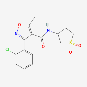 molecular formula C15H15ClN2O4S B3969601 3-(2-chlorophenyl)-N-(1,1-dioxothiolan-3-yl)-5-methyl-1,2-oxazole-4-carboxamide 