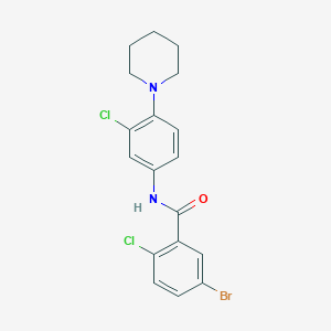 molecular formula C18H17BrCl2N2O B3969608 5-bromo-2-chloro-N-[3-chloro-4-(1-piperidinyl)phenyl]benzamide 