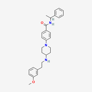 4-(4-{[2-(3-methoxyphenyl)ethyl]amino}-1-piperidinyl)-N-(1-phenylethyl)benzamide