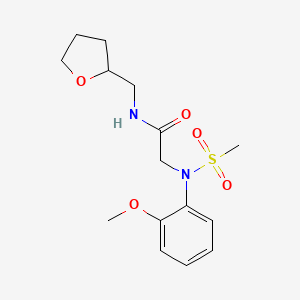 molecular formula C15H22N2O5S B3969684 N~2~-(2-methoxyphenyl)-N~2~-(methylsulfonyl)-N~1~-(tetrahydro-2-furanylmethyl)glycinamide 