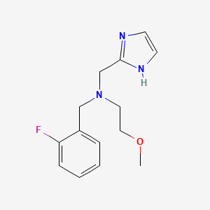 molecular formula C14H18FN3O B3969710 (2-fluorobenzyl)(1H-imidazol-2-ylmethyl)(2-methoxyethyl)amine 