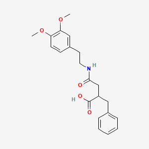 molecular formula C21H25NO5 B3969716 2-benzyl-4-{[2-(3,4-dimethoxyphenyl)ethyl]amino}-4-oxobutanoic acid 