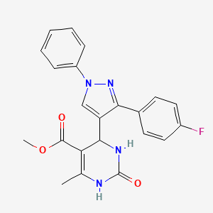 molecular formula C22H19FN4O3 B3969731 methyl 4-[3-(4-fluorophenyl)-1-phenyl-1H-pyrazol-4-yl]-6-methyl-2-oxo-1,2,3,4-tetrahydropyrimidine-5-carboxylate 