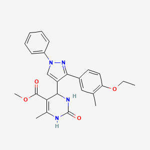 molecular formula C25H26N4O4 B3969760 methyl 4-[3-(4-ethoxy-3-methylphenyl)-1-phenyl-1H-pyrazol-4-yl]-6-methyl-2-oxo-1,2,3,4-tetrahydropyrimidine-5-carboxylate 