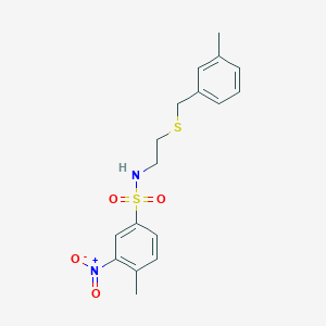 molecular formula C17H20N2O4S2 B3969763 4-methyl-N-{2-[(3-methylbenzyl)thio]ethyl}-3-nitrobenzenesulfonamide 