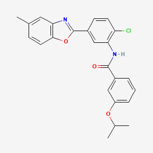 molecular formula C24H21ClN2O3 B3969830 N-[2-chloro-5-(5-methyl-1,3-benzoxazol-2-yl)phenyl]-3-isopropoxybenzamide 