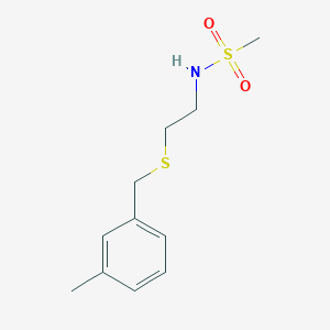 molecular formula C11H17NO2S2 B3969836 N-{2-[(3-methylbenzyl)thio]ethyl}methanesulfonamide 