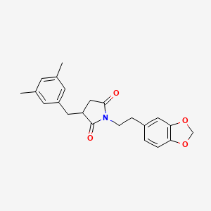 1-[2-(1,3-benzodioxol-5-yl)ethyl]-3-[(3,5-dimethylphenyl)methyl]pyrrolidine-2,5-dione