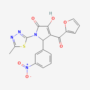 molecular formula C18H12N4O6S B3969863 4-(2-furoyl)-3-hydroxy-1-(5-methyl-1,3,4-thiadiazol-2-yl)-5-(3-nitrophenyl)-1,5-dihydro-2H-pyrrol-2-one 