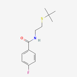 molecular formula C13H18FNOS B3969874 N-[2-(tert-butylthio)ethyl]-4-fluorobenzamide 