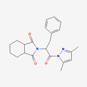 molecular formula C22H25N3O3 B3969876 2-[1-benzyl-2-(3,5-dimethyl-1H-pyrazol-1-yl)-2-oxoethyl]hexahydro-1H-isoindole-1,3(2H)-dione 