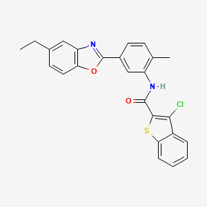 3-chloro-N-[5-(5-ethyl-1,3-benzoxazol-2-yl)-2-methylphenyl]-1-benzothiophene-2-carboxamide