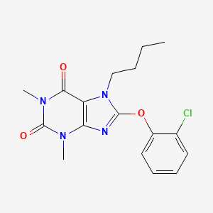 molecular formula C17H19ClN4O3 B3969893 7-butyl-8-(2-chlorophenoxy)-1,3-dimethyl-3,7-dihydro-1H-purine-2,6-dione 