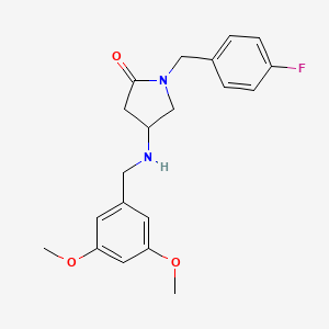 molecular formula C20H23FN2O3 B3969907 4-[(3,5-dimethoxybenzyl)amino]-1-(4-fluorobenzyl)-2-pyrrolidinone 