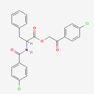 molecular formula C24H19Cl2NO4 B3969919 2-(4-chlorophenyl)-2-oxoethyl N-[(4-chlorophenyl)carbonyl]phenylalaninate 