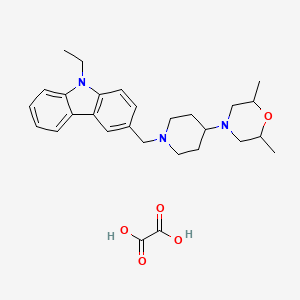 molecular formula C28H37N3O5 B3969939 3-{[4-(2,6-dimethyl-4-morpholinyl)-1-piperidinyl]methyl}-9-ethyl-9H-carbazole oxalate 