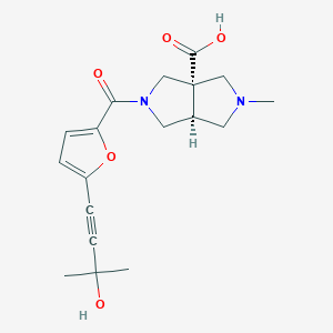 molecular formula C18H22N2O5 B3969946 (3aS*,6aS*)-2-[5-(3-hydroxy-3-methylbut-1-yn-1-yl)-2-furoyl]-5-methylhexahydropyrrolo[3,4-c]pyrrole-3a(1H)-carboxylic acid 