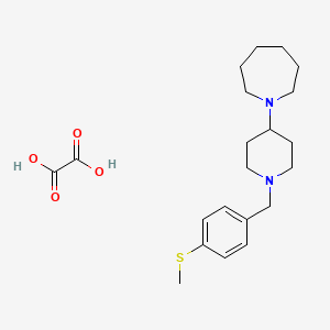 molecular formula C21H32N2O4S B3969950 1-[1-[(4-Methylsulfanylphenyl)methyl]piperidin-4-yl]azepane;oxalic acid 