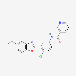 molecular formula C22H18ClN3O2 B3969954 N-[4-chloro-3-(5-isopropyl-1,3-benzoxazol-2-yl)phenyl]nicotinamide 