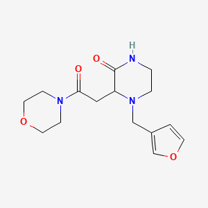 molecular formula C15H21N3O4 B3969967 4-(Furan-3-ylmethyl)-3-(2-morpholin-4-yl-2-oxoethyl)piperazin-2-one 