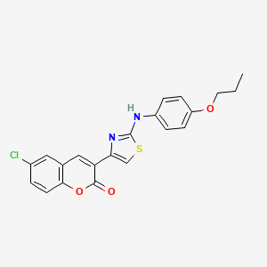 molecular formula C21H17ClN2O3S B3969973 6-chloro-3-{2-[(4-propoxyphenyl)amino]-1,3-thiazol-4-yl}-2H-chromen-2-one 