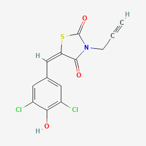 molecular formula C13H7Cl2NO3S B3970016 (5E)-5-(3,5-dichloro-4-hydroxybenzylidene)-3-(prop-2-yn-1-yl)-1,3-thiazolidine-2,4-dione 