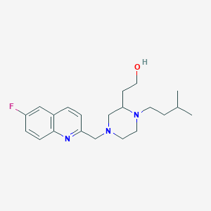 molecular formula C21H30FN3O B3970062 2-[4-[(6-fluoro-2-quinolinyl)methyl]-1-(3-methylbutyl)-2-piperazinyl]ethanol 