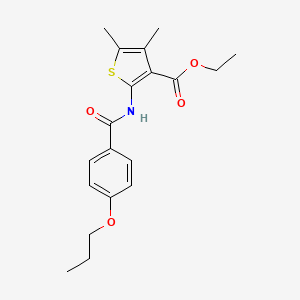 molecular formula C19H23NO4S B3970065 ethyl 4,5-dimethyl-2-[(4-propoxybenzoyl)amino]-3-thiophenecarboxylate 