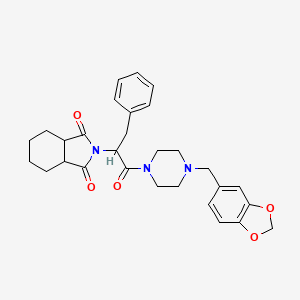 2-{1-[4-(1,3-benzodioxol-5-ylmethyl)piperazin-1-yl]-1-oxo-3-phenylpropan-2-yl}hexahydro-1H-isoindole-1,3(2H)-dione