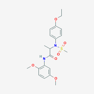 molecular formula C20H26N2O6S B3970111 N-(2,5-DIMETHOXYPHENYL)-2-[N-(4-ETHOXYPHENYL)METHANESULFONAMIDO]PROPANAMIDE 