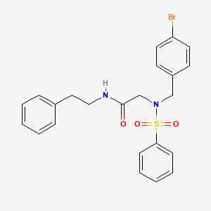 molecular formula C23H23BrN2O3S B3970117 N~2~-(4-bromobenzyl)-N-(2-phenylethyl)-N~2~-(phenylsulfonyl)glycinamide 