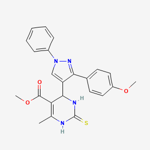 methyl 4-[3-(4-methoxyphenyl)-1-phenyl-1H-pyrazol-4-yl]-6-methyl-2-thioxo-1,2,3,4-tetrahydro-5-pyrimidinecarboxylate