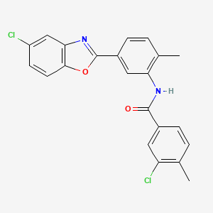 molecular formula C22H16Cl2N2O2 B3970151 3-chloro-N-[5-(5-chloro-1,3-benzoxazol-2-yl)-2-methylphenyl]-4-methylbenzamide 