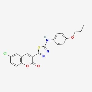 6-chloro-3-{5-[(4-propoxyphenyl)amino]-1,3,4-thiadiazol-2-yl}-2H-chromen-2-one